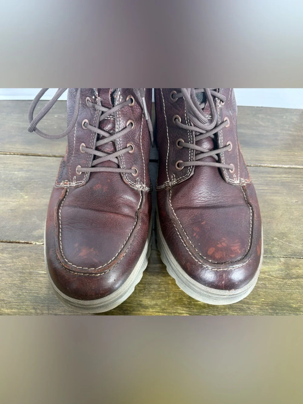 ECCO Men's Darren Gore-Tex Moc Toe Leather Boots Size 43 in Brown